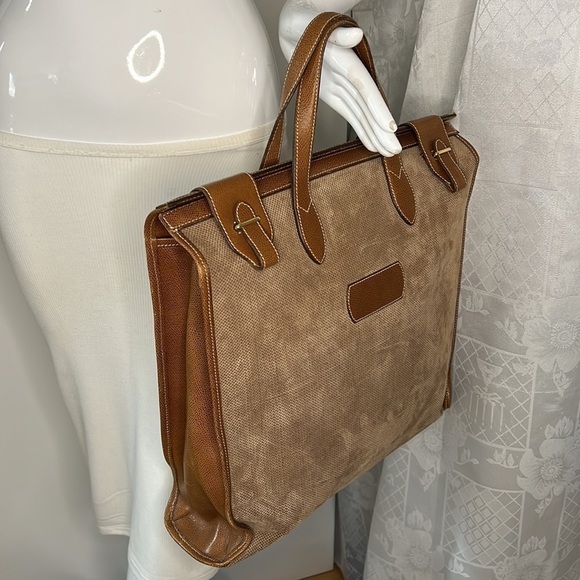 Leather and Suede North South Hand Tote Business Bag with Wallet - Picture 2 of 15